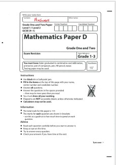 Answers to grade 1 - 2 test D